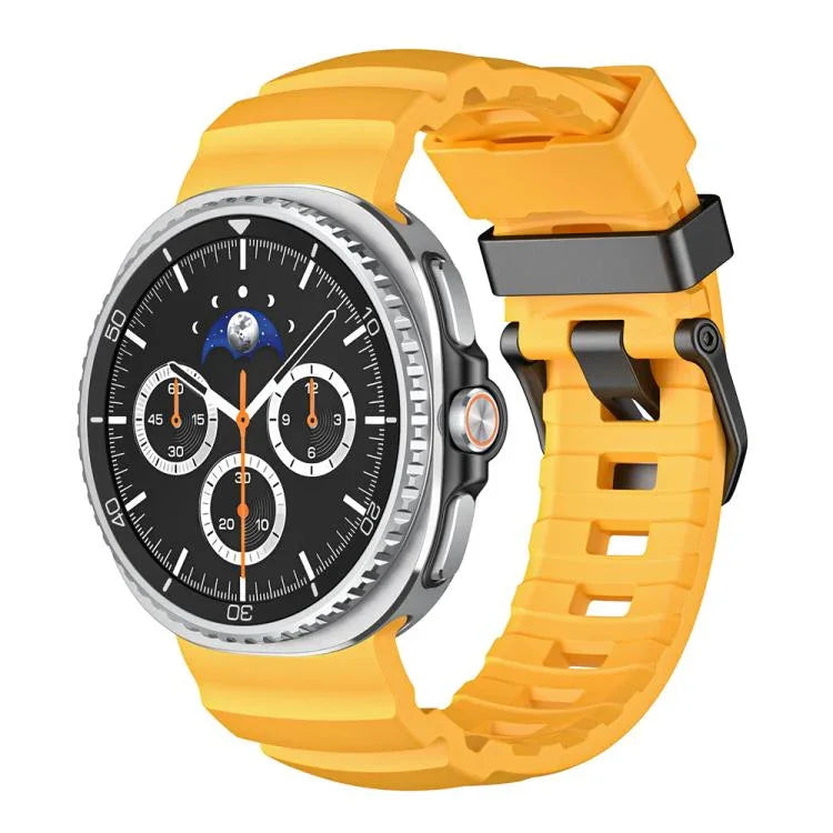 ワイルドパスブラックバックルシリコンウォッチバンド、Samsung Galaxy Watch8 / Watch8 Classic用