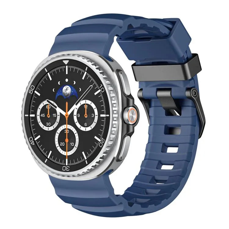 ワイルドパスブラックバックルシリコンウォッチバンド、Samsung Galaxy Watch8 / Watch8 Classic用