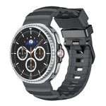 ワイルドパスブラックバックルシリコンウォッチバンド、Samsung Galaxy Watch8 / Watch8 Classic用