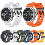 ワイルドパスブラックバックルシリコンウォッチバンド、Samsung Galaxy Watch8 / Watch8 Classic用