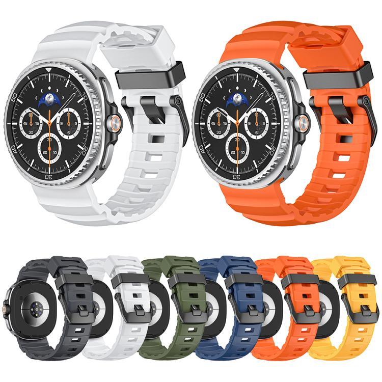 ワイルドパスブラックバックルシリコンウォッチバンド、Samsung Galaxy Watch8 / Watch8 Classic用