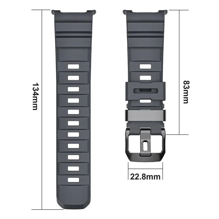ワイルドパスブラックバックルシリコンウォッチバンド、Samsung Galaxy Watch8 / Watch8 Classic用