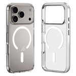 ZGA Magsafe メタルボタン クリアPCハイブリッドTPUスマホケース、iPhone 17 Pro Max用、iPhone 17 Pro用、iPhone 17用