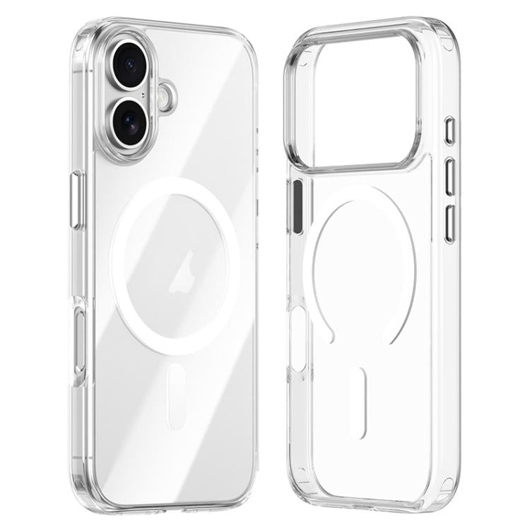 ZGA Magsafe メタルボタン クリアPCハイブリッドTPUスマホケース、iPhone 17 Pro Max用、iPhone 17 Pro用、iPhone 17用