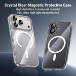 ZGA Magsafe メタルボタン クリアPCハイブリッドTPUスマホケース、iPhone 17 Pro Max用、iPhone 17 Pro用、iPhone 17用