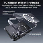 ZGA Magsafe メタルボタン クリアPCハイブリッドTPUスマホケース、iPhone 17 Pro Max用、iPhone 17 Pro用、iPhone 17用