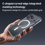 ZGA Magsafe メタルボタン クリアPCハイブリッドTPUスマホケース、iPhone 17 Pro Max用、iPhone 17 Pro用、iPhone 17用