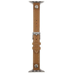 リベットカメリアスキンフィールマイクロファイバーレザーバンド、Apple Watch 46mm / 49mm / 45mm / 44mm用、Apple Watch 42mm / 41mm / 40mm / 38mm用