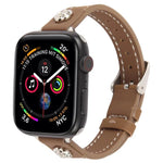 リベットカメリアスキンフィールマイクロファイバーレザーバンド、Apple Watch 46mm / 49mm / 45mm / 44mm用、Apple Watch 42mm / 41mm / 40mm / 38mm用