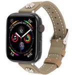 リベットカメリアスキンフィールマイクロファイバーレザーバンド、Apple Watch 46mm / 49mm / 45mm / 44mm用、Apple Watch 42mm / 41mm / 40mm / 38mm用