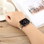 リベットカメリアスキンフィールマイクロファイバーレザーバンド、Apple Watch 46mm / 49mm / 45mm / 44mm用、Apple Watch 42mm / 41mm / 40mm / 38mm用