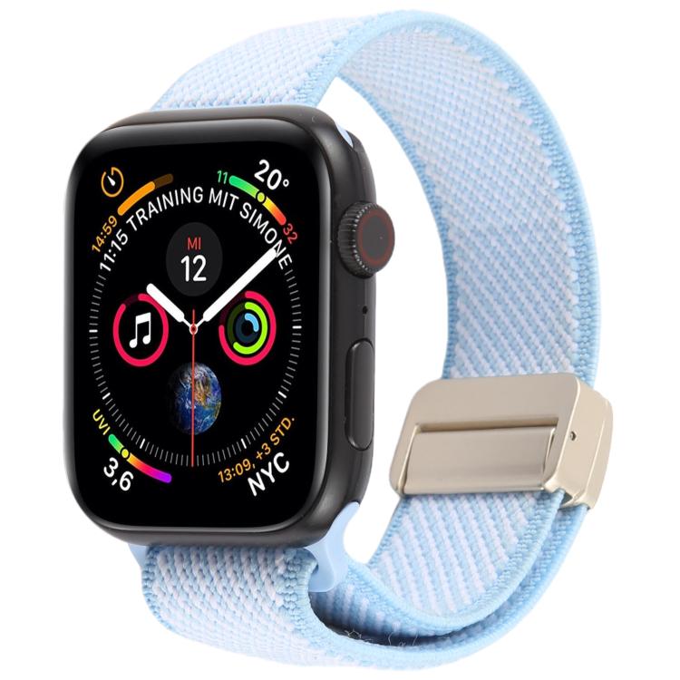 ツイル ツートンエラスティックナイロンマグネットバックルウォッチバンド、Apple Watch 46mm / 49mm / 45mm / 44mm用、Apple Watch 42mm / 41mm / 40mm / 38mm用