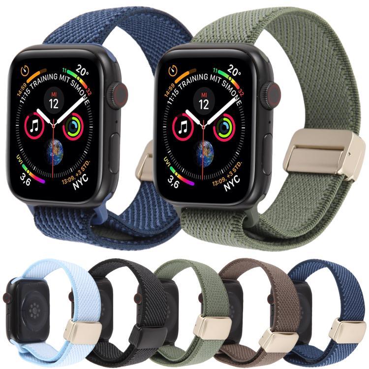 ツイル ツートンエラスティックナイロンマグネットバックルウォッチバンド、Apple Watch 46mm / 49mm / 45mm / 44mm用、Apple Watch 42mm / 41mm / 40mm / 38mm用