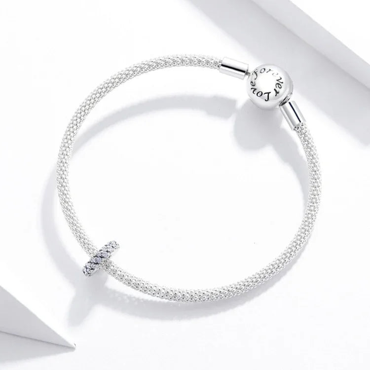 S925スターリングシルバー 輝く冬のジルコンビーズ DIYブレスレット ネックレスアクセサリー, 輝く冬