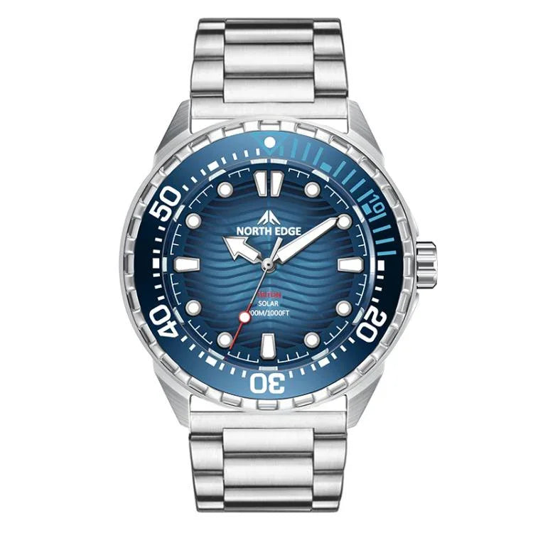 NORTH EDGE TRITON Outdoor Dive Men Solar Luminous Quartz Watch