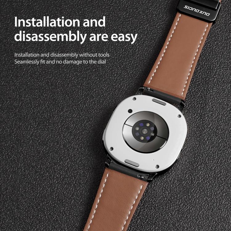 DUX DUCIS YAシリーズマグネティックバックル本革ウォッチバンド、Samsung Galaxy Watch8 / Watch8 Classic用