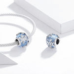 S925スターリングシルバー クリスタル 雪の結晶 ビーズ DIY ブレスレット ネックレス アクセサリー、雪の結晶