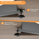 Clip-on Corner Table Panel Connector L-shaped Desk Platform Stainless Steel Extender, FS-25149