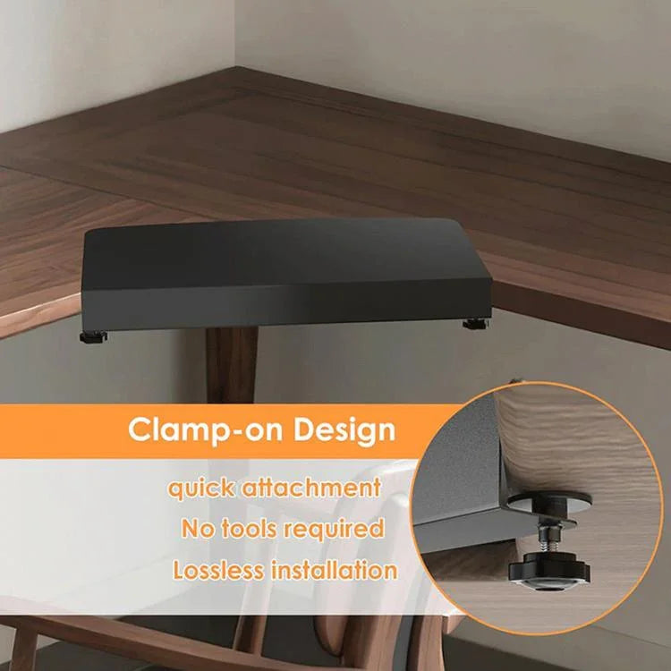 Clip-on Corner Table Panel Connector L-shaped Desk Platform Stainless Steel Extender, FS-25149