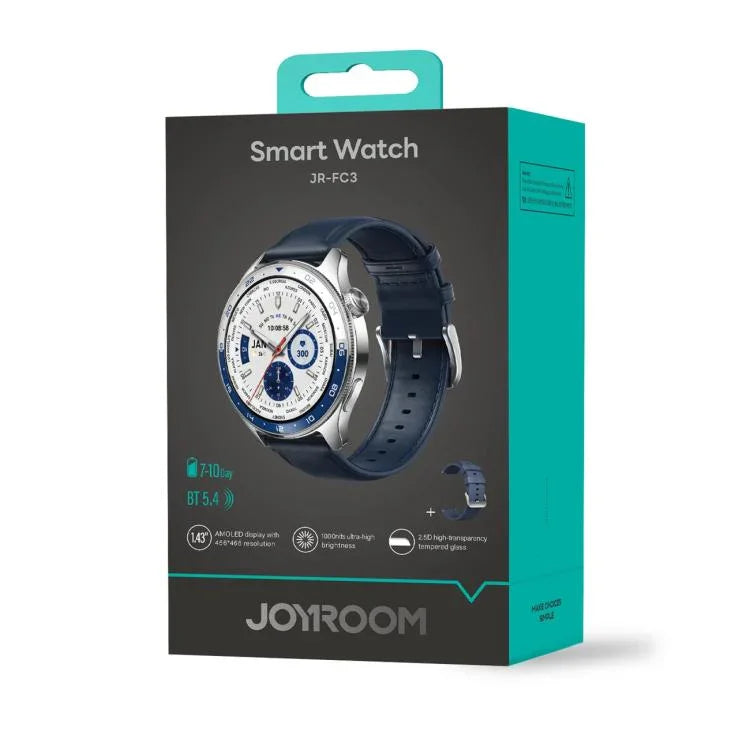JOYROOM クラシックシリーズ JR-FC3 Bluetooth通話スマートウォッチ 心拍数モニタリング対応