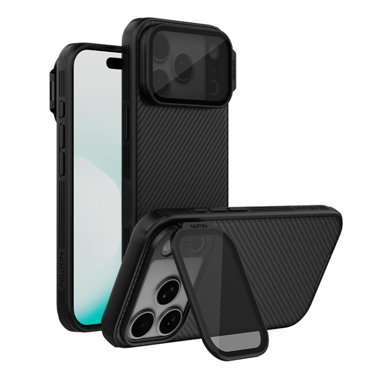 NILLKIN ブラックミラー Prop CDテクスチャー 透明ミラーカバー 携帯電話ケース、iPhone 17 Pro Max用、iPhone 17 Pro用