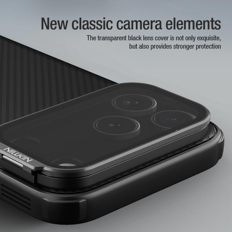 NILLKIN CamShield Propテクスチャー 透明ミラーカバー MagSafe磁気PC携帯電話ケース、iPhone 17 Pro Max用、iPhone 17 Pro用