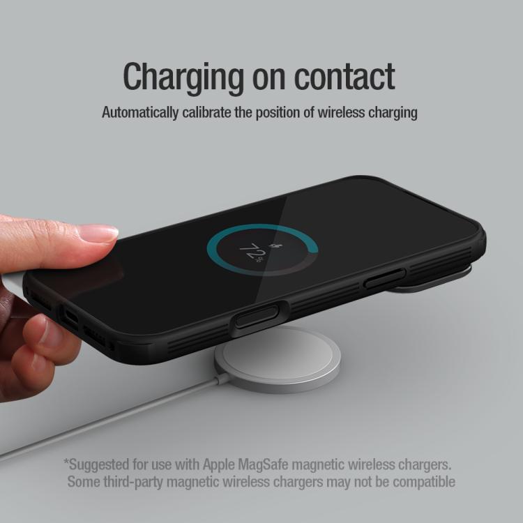 NILLKIN CamShield Propテクスチャー 透明ミラーカバー MagSafe磁気PC携帯電話ケース、iPhone 17 Pro Max用、iPhone 17 Pro用