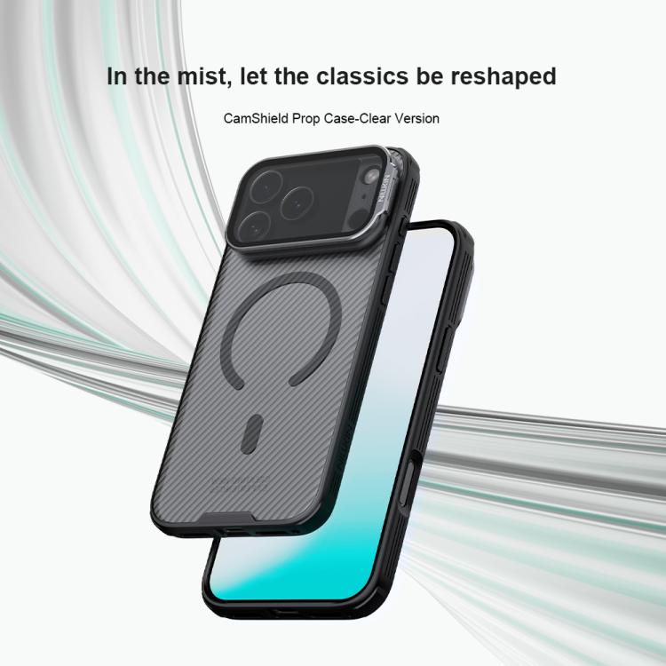 NILLKIN CamShield Prop 透明ミラーカバー MagSafe磁気半透明PC携帯電話ケース、iPhone 17 Pro Max用、iPhone 17 Pro用