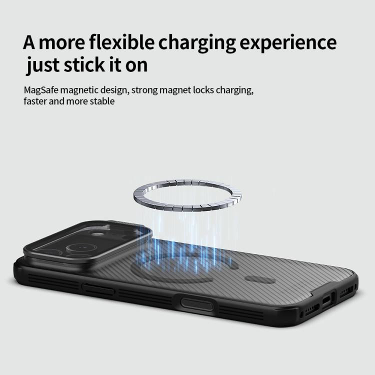 NILLKIN CamShield Prop 透明ミラーカバー MagSafe磁気半透明PC携帯電話ケース、iPhone 17 Pro Max用、iPhone 17 Pro用