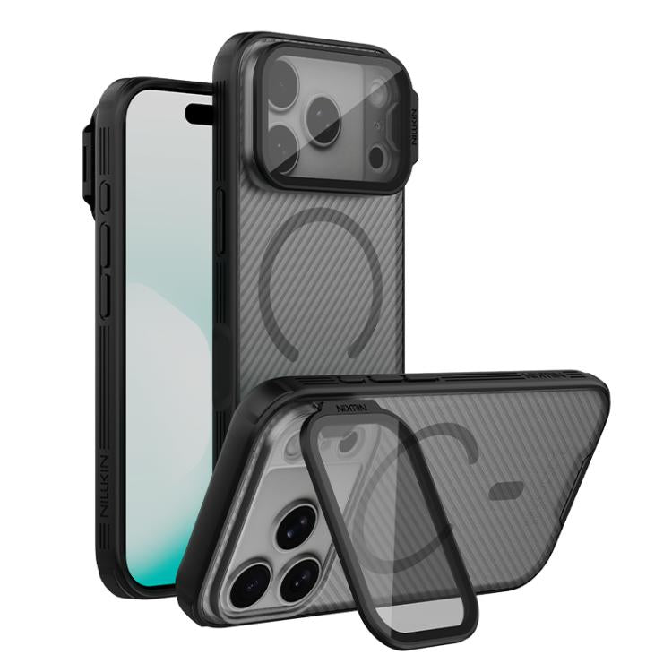 NILLKIN CamShield Prop 透明ミラーカバー MagSafe磁気半透明PC携帯電話ケース、iPhone 17 Pro Max用、iPhone 17 Pro用