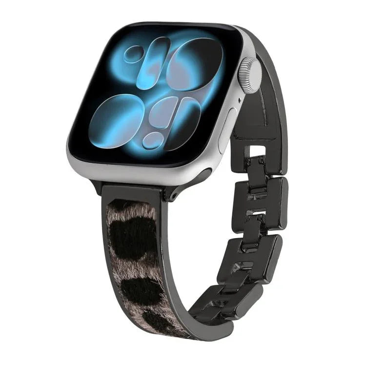 ヒョウ柄ブレスレット合金ウォッチバンド、Apple Watch 46mm / 49mm / 45mm / 44mm用、Apple Watch 42mm / 41mm / 40mm / 38mm用