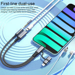 4in1 USB-C / Type-C、8ピンからUSB-C / Type-C、3.5mmオーディオケーブルアダプター、Type-C、8ピンからUSB-C / Type-C、3.5mm