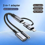 4in1 USB-C / Type-C、8ピンからUSB-C / Type-C、3.5mmオーディオケーブルアダプター、Type-C、8ピンからUSB-C / Type-C、3.5mm
