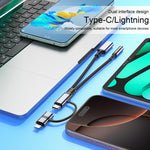 4in1 USB-C / Type-C、8ピンからUSB-C / Type-C、3.5mmオーディオケーブルアダプター、Type-C、8ピンからUSB-C / Type-C、3.5mm