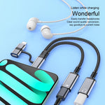 4in1 USB-C / Type-C、8ピンからUSB-C / Type-C、3.5mmオーディオケーブルアダプター、Type-C、8ピンからUSB-C / Type-C、3.5mm