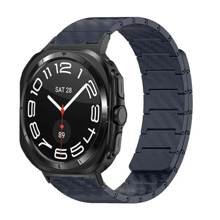 カーボンファイバーマグネティックループウォッチバンド、Samsung Galaxy Watch Ultra 47mm / Ultra 2025用、Samsung Galaxy Watch8 / Watch8 Classic用