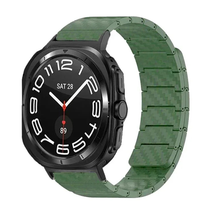 カーボンファイバーマグネティックループウォッチバンド、Samsung Galaxy Watch Ultra 47mm / Ultra 2025用、Samsung Galaxy Watch8 / Watch8 Classic用