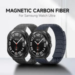 カーボンファイバーマグネティックループウォッチバンド、Samsung Galaxy Watch Ultra 47mm / Ultra 2025用、Samsung Galaxy Watch8 / Watch8 Classic用