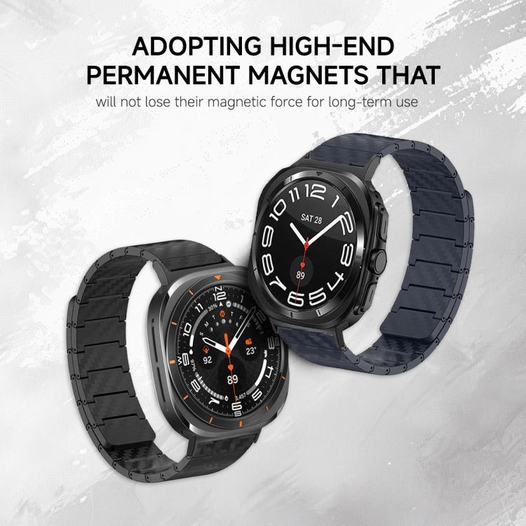 カーボンファイバーマグネティックループウォッチバンド、Samsung Galaxy Watch Ultra 47mm / Ultra 2025用、Samsung Galaxy Watch8 / Watch8 Classic用