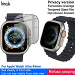 imak HDフルスクリーンプライバシー強化ガラス保護フィルム、Apple Watch Ultra 1/2/3 49mm用