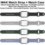 imak 一体型ケースとフィルム シリコンストラップ付き、Apple Watch SE 1/2/3/シリーズ4/5/6 44mm用、Apple Watch SE 1/2/3/シリーズ4/5/6 40mm用