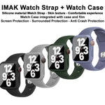 imak 一体型ケースとフィルム シリコンストラップ付き、Apple Watch SE 1/2/3/シリーズ4/5/6 44mm用、Apple Watch SE 1/2/3/シリーズ4/5/6 40mm用