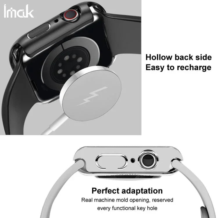 imak 一体型ケースとフィルム シリコンストラップ付き、Apple Watch SE 1/2/3/シリーズ4/5/6 44mm用、Apple Watch SE 1/2/3/シリーズ4/5/6 40mm用