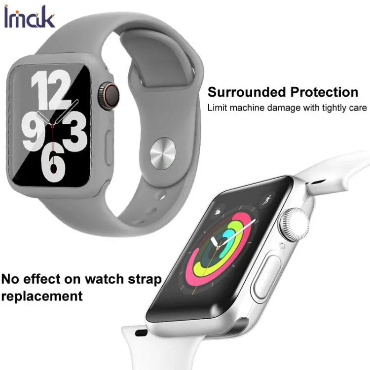 imak 一体型ケースとフィルム シリコンストラップ付き、Apple Watch SE 1/2/3/シリーズ4/5/6 44mm用、Apple Watch SE 1/2/3/シリーズ4/5/6 40mm用
