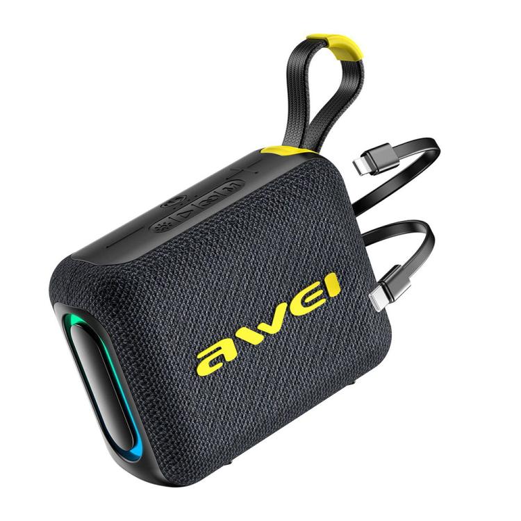 AWEI KA20 ポータブルTWS / TF Bluetooth 5.3スピーカー RGBライト付き