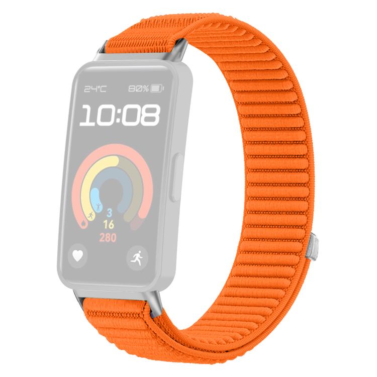 xDfind Woven Nylon Hook And Loop Fastener Metal Interface Watch Band, For Huawei Band 10 / 9 / 8