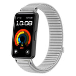 xDfind Woven Nylon Hook And Loop Fastener Metal Interface Watch Band, For Huawei Band 10 / 9 / 8