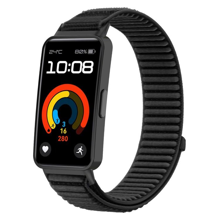 xDfind Woven Nylon Hook And Loop Fastener Metal Interface Watch Band, For Huawei Band 10 / 9 / 8