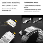 シングルビーズクイックリリースステンレススチールウォッチバンド、Apple Watch 46mm / 49mm / 45mm / 44mm用、Apple Watch 42mm / 41mm / 40mm / 38mm用