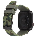 xDfind ブラックコネクター カモフラージュプリントシリコンウォッチバンド、Apple Watch 42 / 44 / 45 / 46 / 49mm用、Apple Watch 38 / 40 / 41 / S10 42mm用
